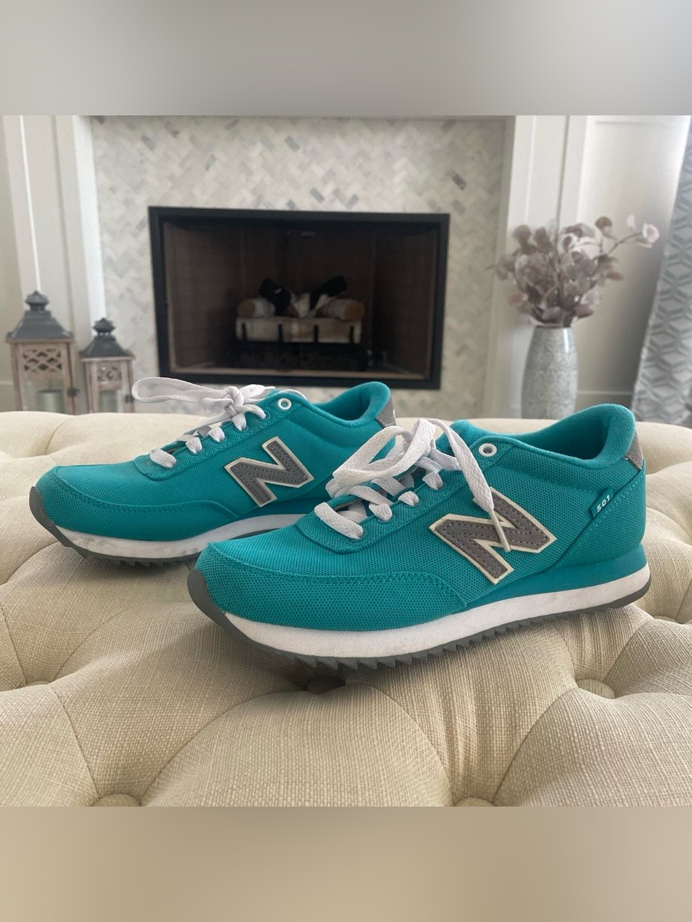 New Balance Teal & Gray Women's Athletic Sneakers